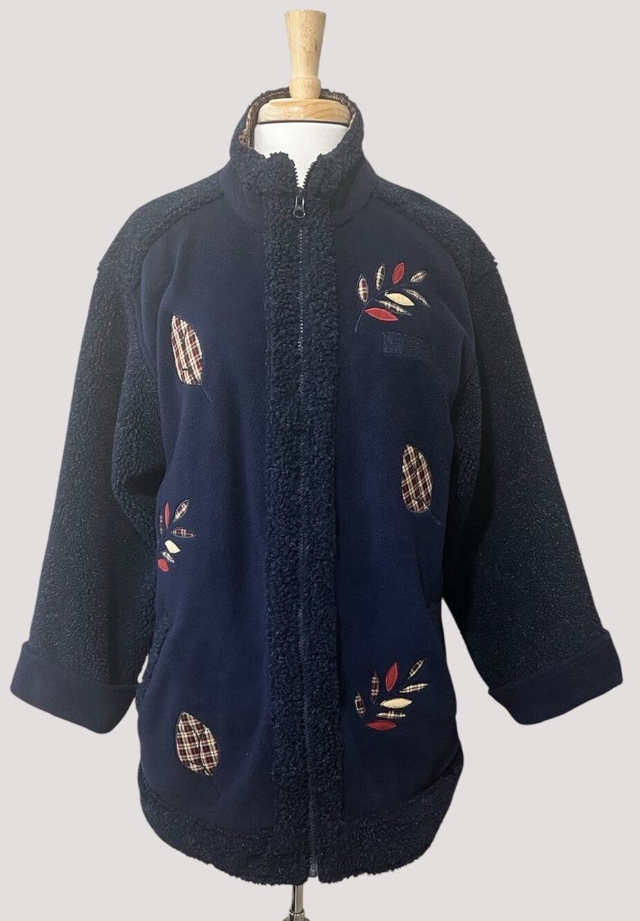 Vintage Northern Reflections Womens Fleece Jacket Large Full Zip Nature Leaves